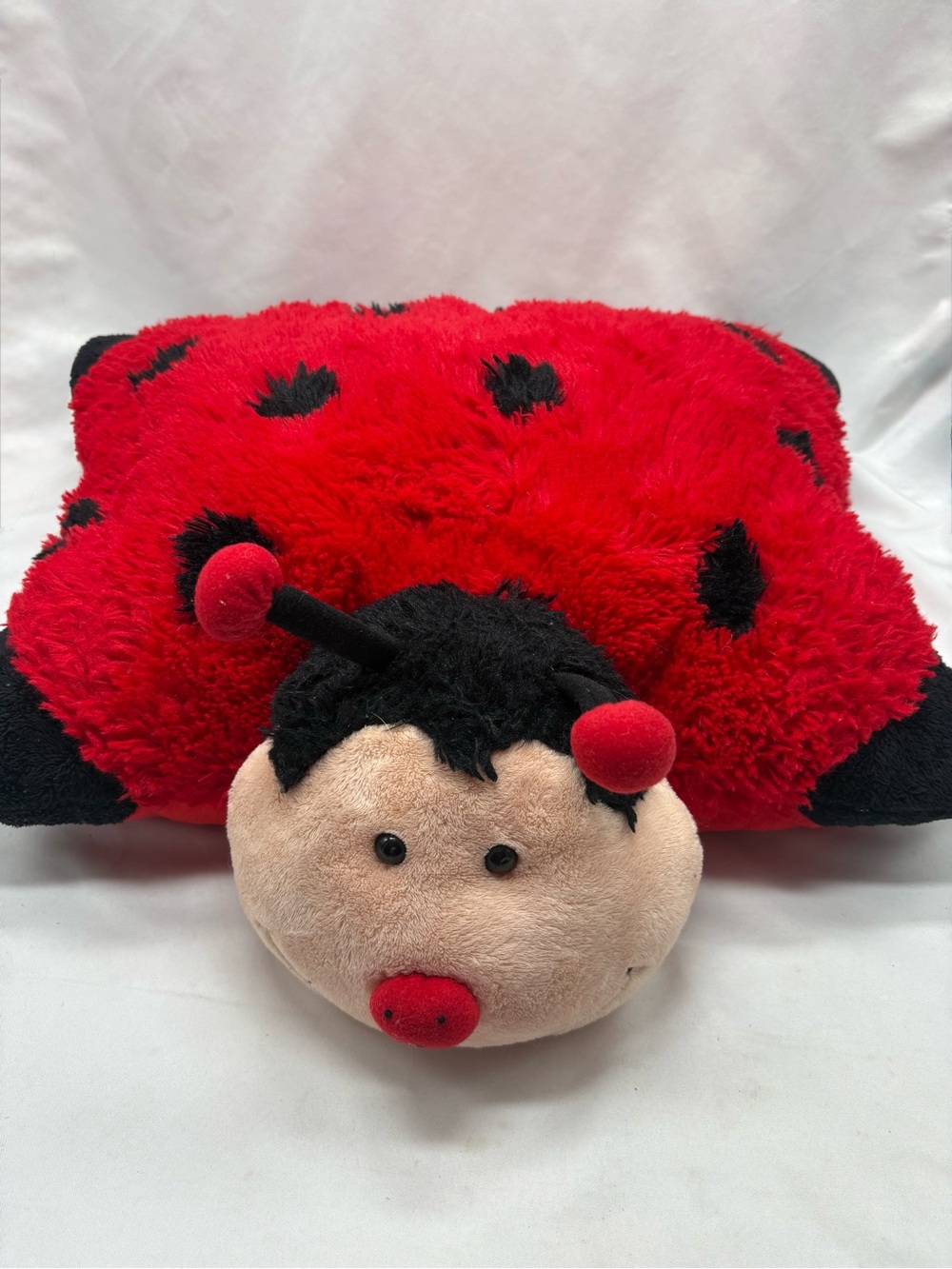 Retired Pillow Pet Ms. Ladybug 18” Red Black Soft Stuffed Plush Animal Very Soft